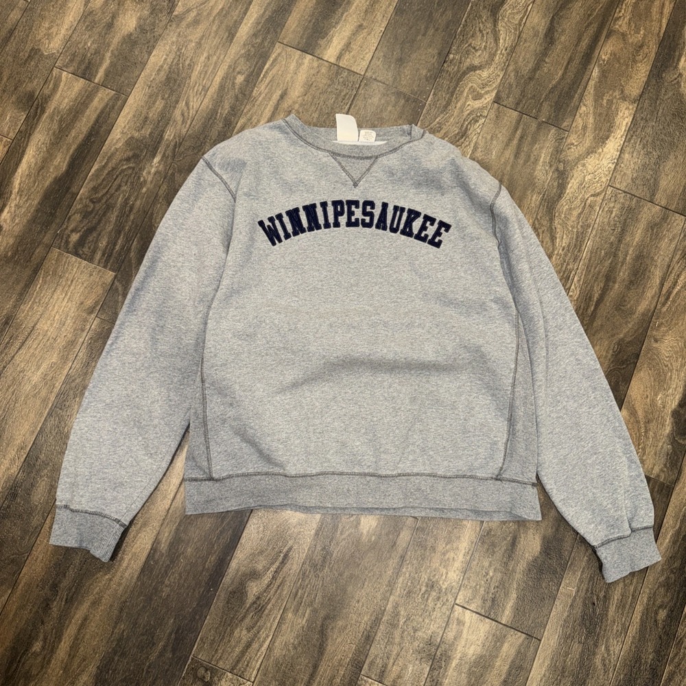 Blue 84‎ Crewneck Pullover Sweater Winnipesaukee Logo Men's Size XL Grey